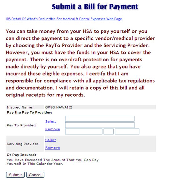 Submit a Bill for Payment
