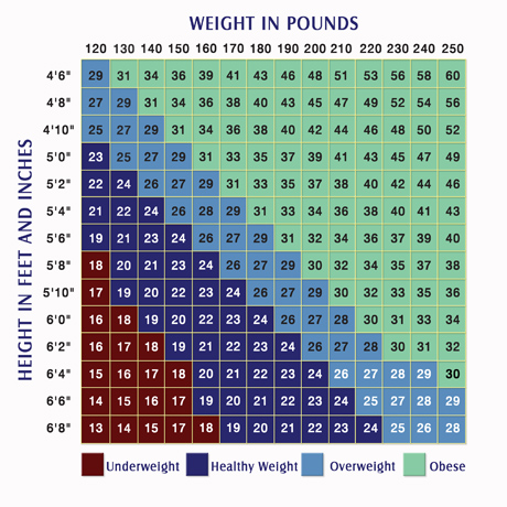 Body Mass Chart Adults